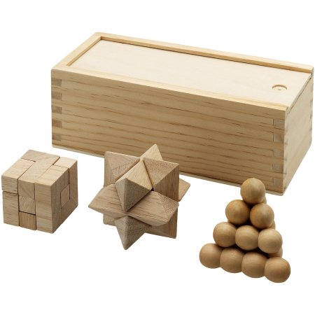 Set da 3 pezzi rompicapo in legno Brainiac