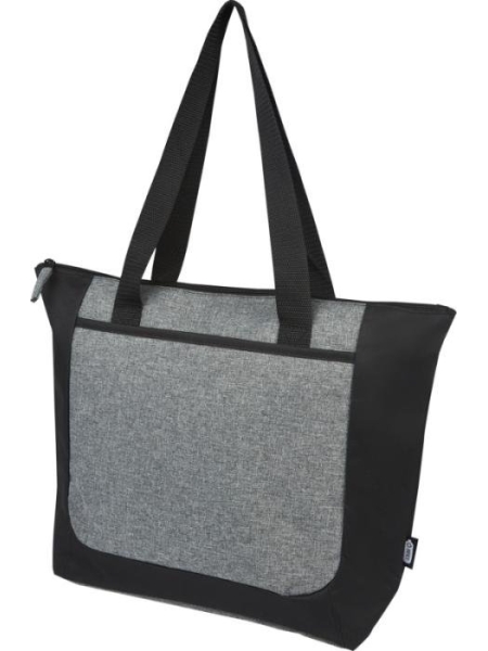 Tote bag bicolore con zip in materiale riciclato certificato GRS Reclaim 15L