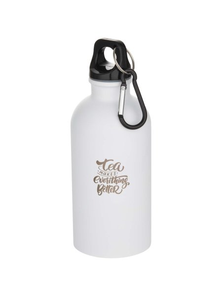 oregon-400-ml-matte-rcs-zertifizierte-einwandige-trinkflasche-aus-recyceltem-edelstahl-mit-karabinerhaken-weiss-5.jpg