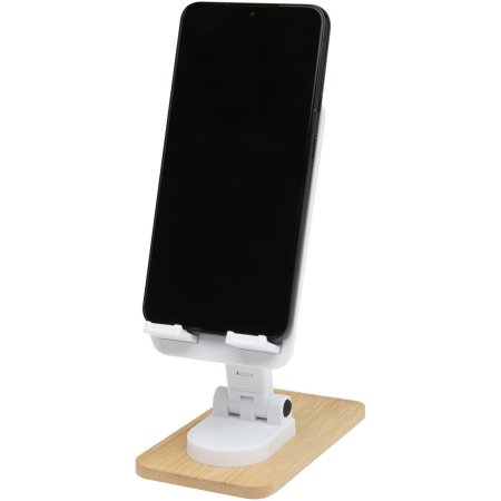 Support de téléphone de bureau Alfirk pliable en plastique recyclé avec détails en bambou